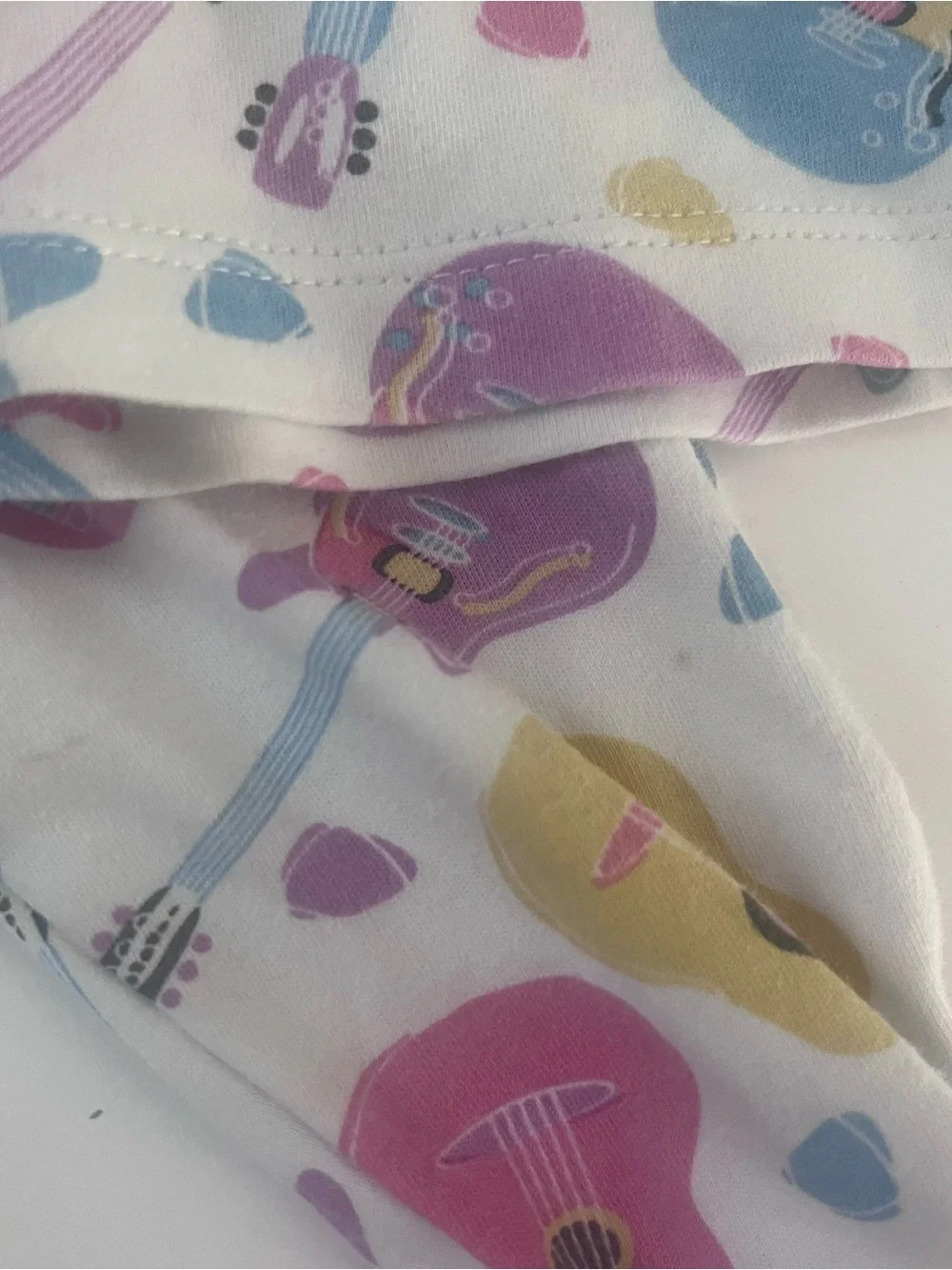 Magnolia Baby Baby Girl Pima Pink Trim Pajamas With Guitar Print 18/24m Long